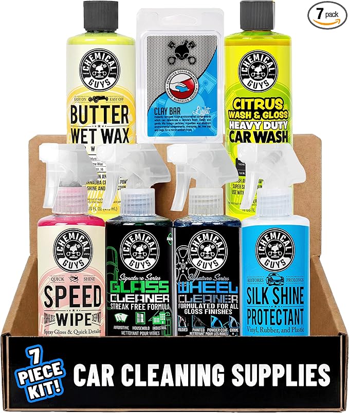 Chemical Guys Starter Car Care & Cleaning Kit, 7-Piece Detailing Car Wash Kit by ChemicalGuys