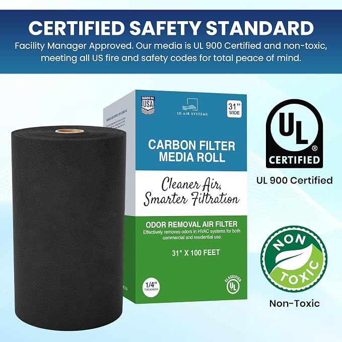 Activated Carbon Filter Media Roll, 31 in x 100 ft | Cut to any size; 1/4 in; - Image 7