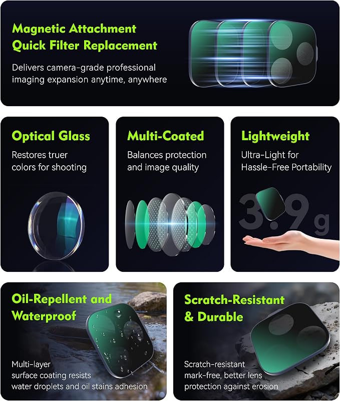 Magnetic UV Filter for iPhone 17 Pro, Snap-On Smartphone Camera Lens Filter - Image 3