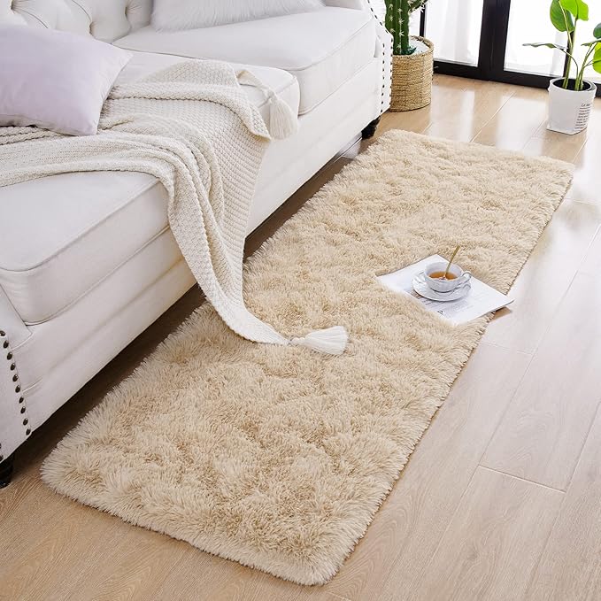 Chicrug Soft Runner Rugs for Bedroom Living Room Plush Fluffy Rug 3x10 Feet, Shag Furry Area Rug Carpet Non Shedding for Nursery Children Kids Girls Room Home Decorative, Camel