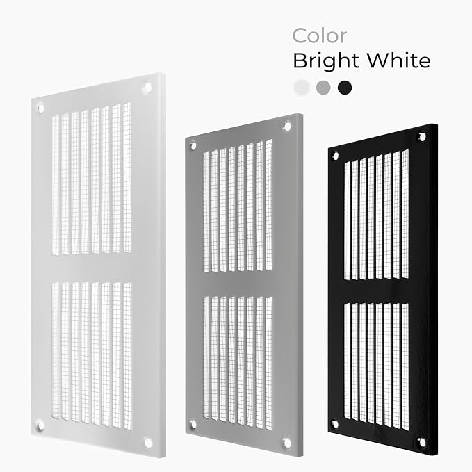 HVAC OV 8" x 4" Inch White Metal Ducting Grille - Image 6