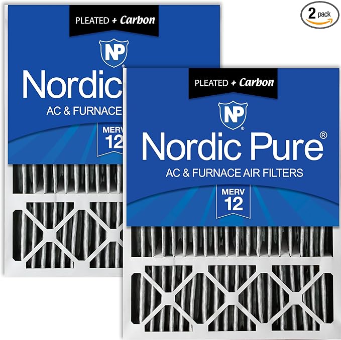Nordic Pure 20x25x5 Honeywell Replacement Air Filters MERV 12 Plus Carbon 2 Pack by NordicPure