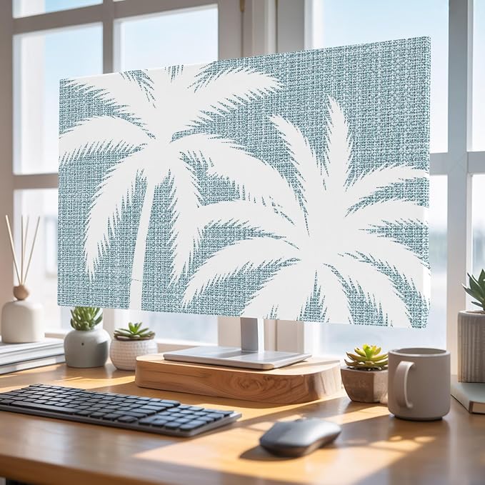 Summer Coastal Palm Tree Silhouette Indoor TV Cover, Elastic TV Screen - Image 4