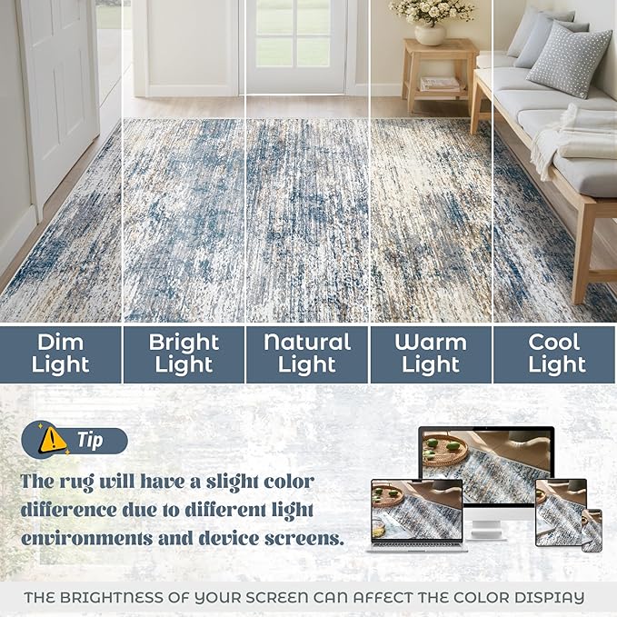 10x12 Area Rug for Living Room, Washable Modern Abstract Large Area Rug Neutral Soft Non Slip Kids Rug Stain Resistant Indoor Carpet for Bedroom Dining Room Playroom Office(BeigeGrey, 10'x12')