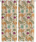 2 Panel Kitchen Cafe Curtains, Desert Camels Sunlight Filtering Nature Air by Hokiten