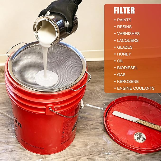 Fine Mesh Paint Strainer 60 Mesh Stainless Steel Paint Filter Emulsion Honey - Image 3