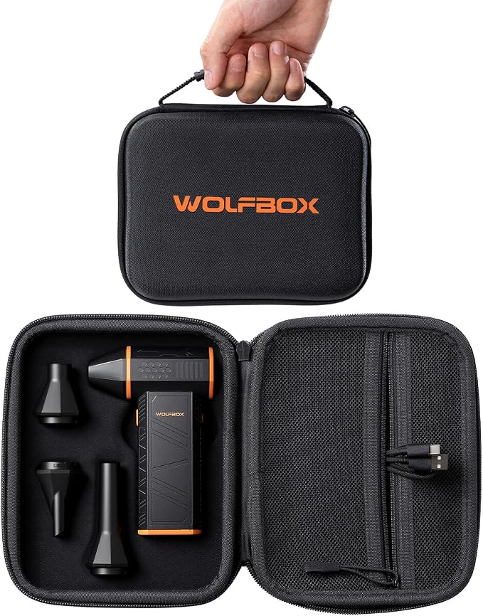WOLFBOX Hard Carrying Case for MF50 Electric Air Duster, Shockproof Travel by WOLFBOX