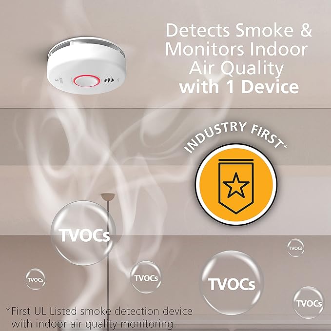 Kidde Smart Smoke Detector & Indoor Air Quality Monitor, Alexa Compatible Device - Image 2