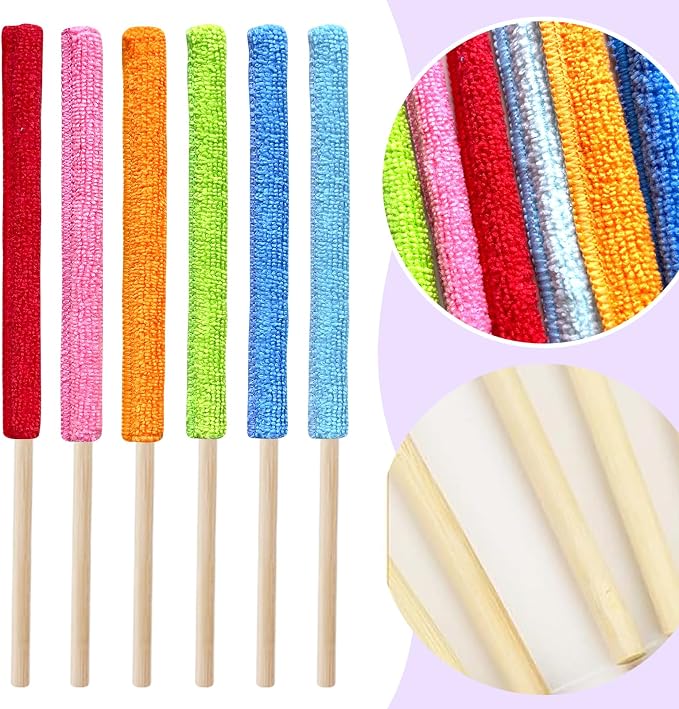 12 Pcs Mini Detail Duster Sticks Crevice Cleaning Tool Brush Microfiber Gap - Image 3