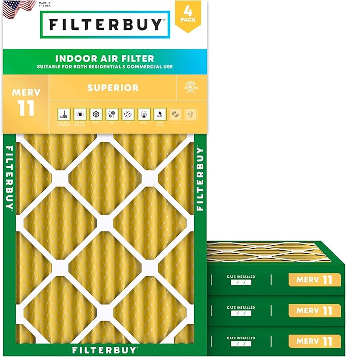 Filterbuy 16x24x2 Air Filter MERV 11 Superior Pet & Allergy Defense, by Filterbuy