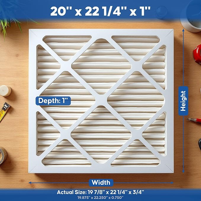 Aerostar 20x22 1/4x1 MERV 8 High Efficiency Pleated Air Filter, Electrostatic - Image 3