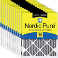Nordic Pure 12x24x1 Pleated MERV 10 Plus Carbon Air Filters 12 Pack | Actual by NordicPure