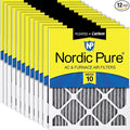 Nordic Pure 14x20x1 Furnace Air Filters MERV 10 Pleated Plus Carbon 12 Pack by NordicPure