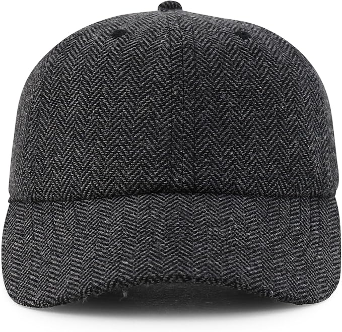 Trendy Apparel Shop Plaid Checker Wool Blend Unstructured Baseball Cap - Image 2
