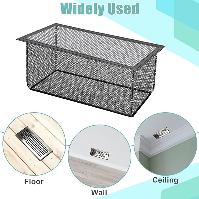 6PCS Floor Register Cover Trap 4"x10", Mesh Floor Vent Screen Net - Image 6