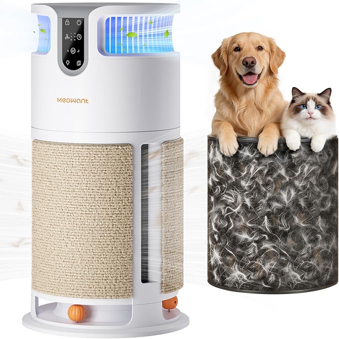 Meowant Pet Air Purifier for Home Large Room Up to 3900 Ft², U-Shape 360° Air by Meowant