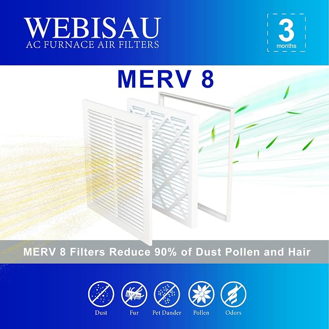14x14x1 Air Filter MERV 8 MPR 600 2Pack Pleated HVAC AC Furnace Air Filters - Image 3