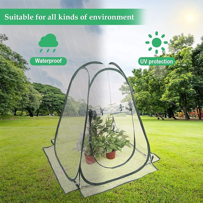 Pop up Greenhouse Cover, Transparent PVC Mini Small Grow Plant House Tent - Image 5