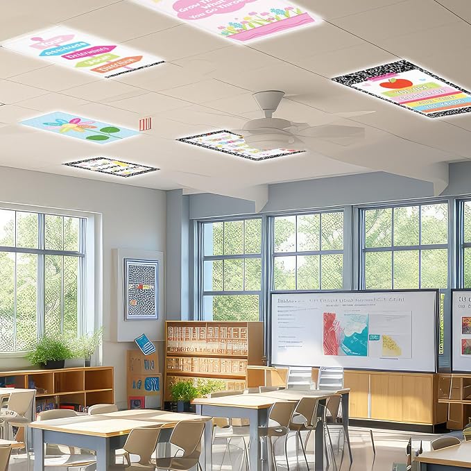 QOUBAI 8PCS Fluorescent Light Covers, 4x2 Feet Magnetic Light Cover Fluorescent - Image 6