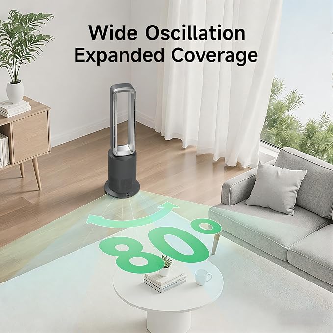 Xcity TP09Pro Bladeless Tower Fan, 3-in-1 Air Purifier, Space Heater & Cooling - Image 3
