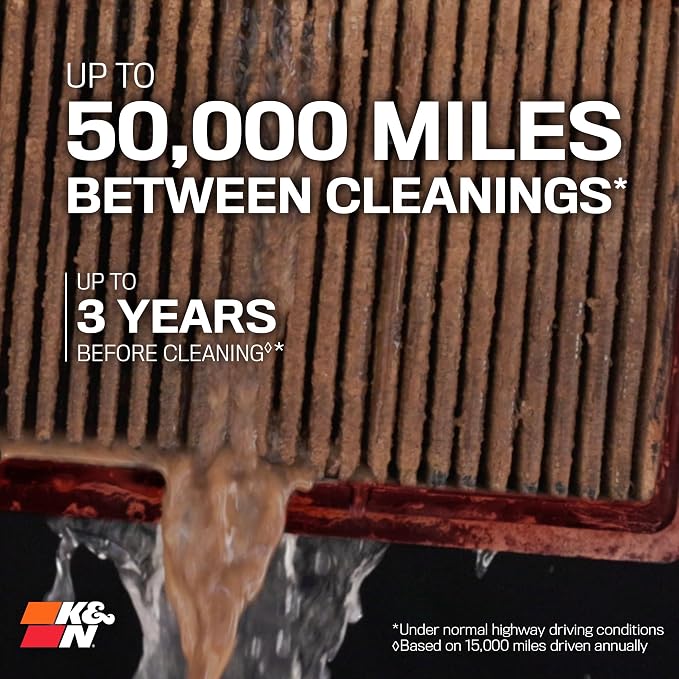 K&N Dryflow Lifetime Engine Air Filter:Dry Synthetic, Replacement Filter: - Image 5