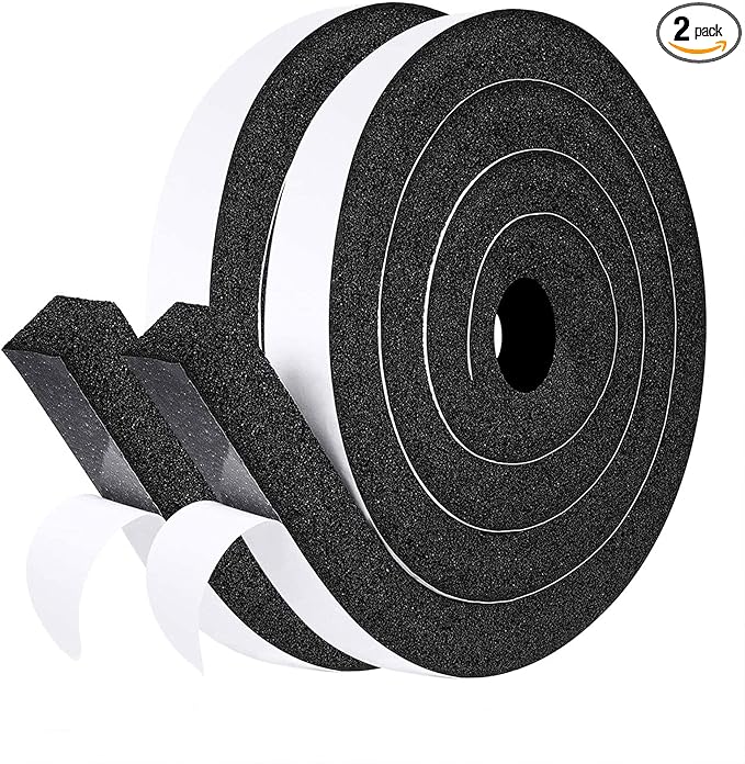 fowong Air Conditioner Window Seal Kit 1" x 1" – Neoprene Foam Tape Weather by fowong