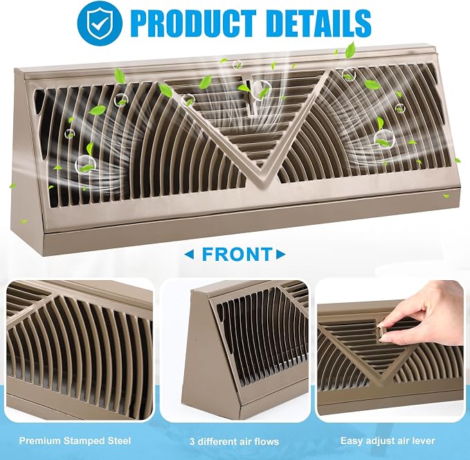 Yaocom 10 Pack Baseboard Register Vent 15 Inch Duct Opening Size Vent Covers - Image 3