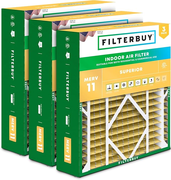 Filterbuy 21x24.5x5 Air Filter MERV 11 Superior Pet & Allergy Defense, by Filterbuy