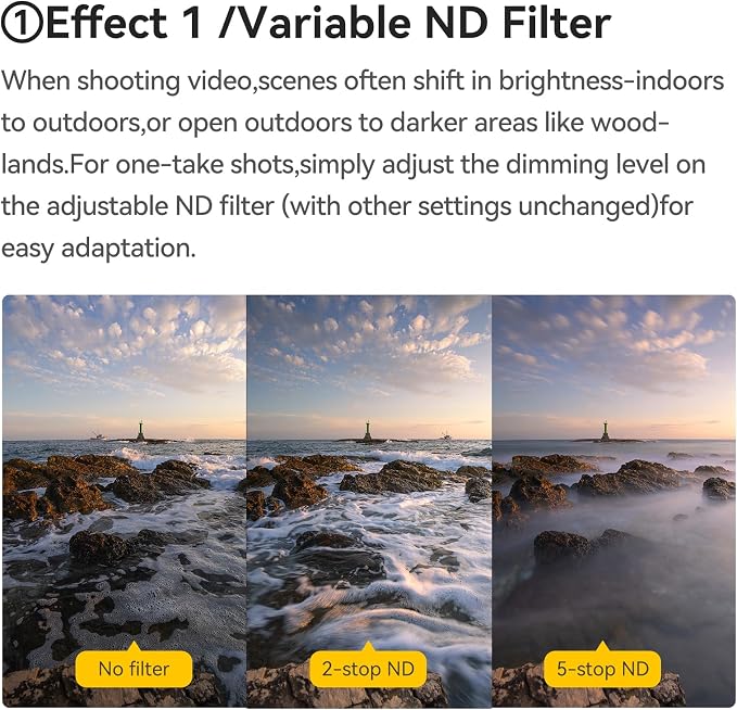 Kase 82mm Variable ND1.5-8 & CPL & Black Mist 3 in 1 Filter - Image 3