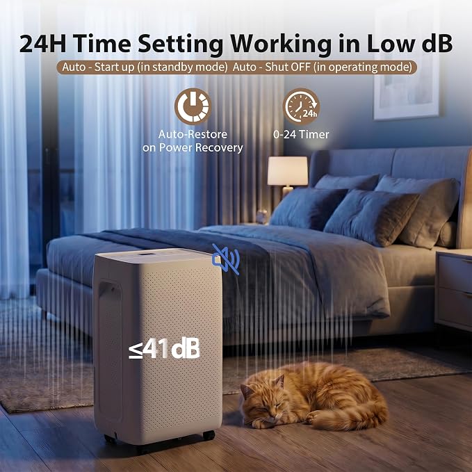 50Pints Dehumidifier with Drain Hose, 500 Sq.Ft Dehumidifier - Image 5