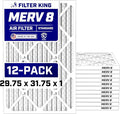Filter King Air Filters 29.75x31.75x1 | 12 Pack | MERV 8 HVAC Pleated AC by FilterKing