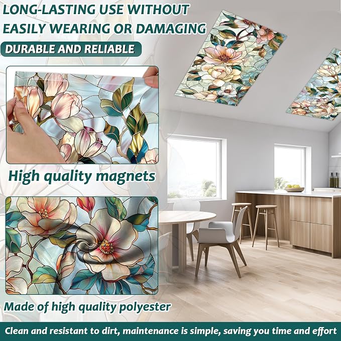 4 Pcs Fluorescent Light Covers for Classroom Ceiling Light 4 x 2 Feet Magnetic - Image 3