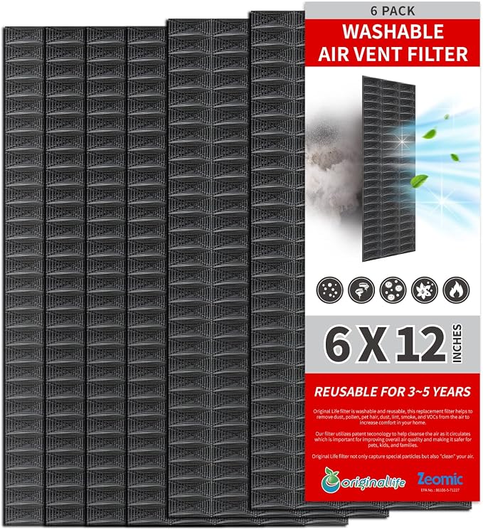 Lite Floor Vent Register Filter, Eco-Friendly Washable Air Vent Filter by OriginalLife