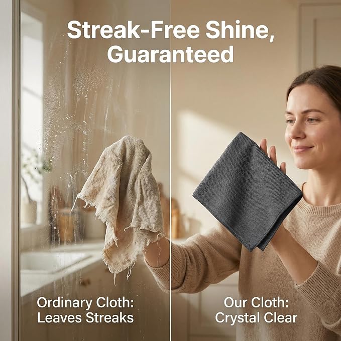 5 Pack Microfiber Cleaning Cloths — Lightweight, Lint-Free & Streak-Free Towels - Image 2