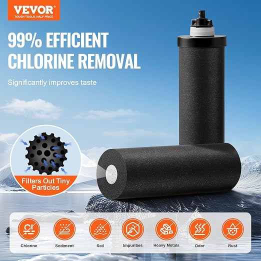 VEVOR Gravity-fed Water Filter System, 1.5G 304 Stainless-Steel Countertop - Image 2