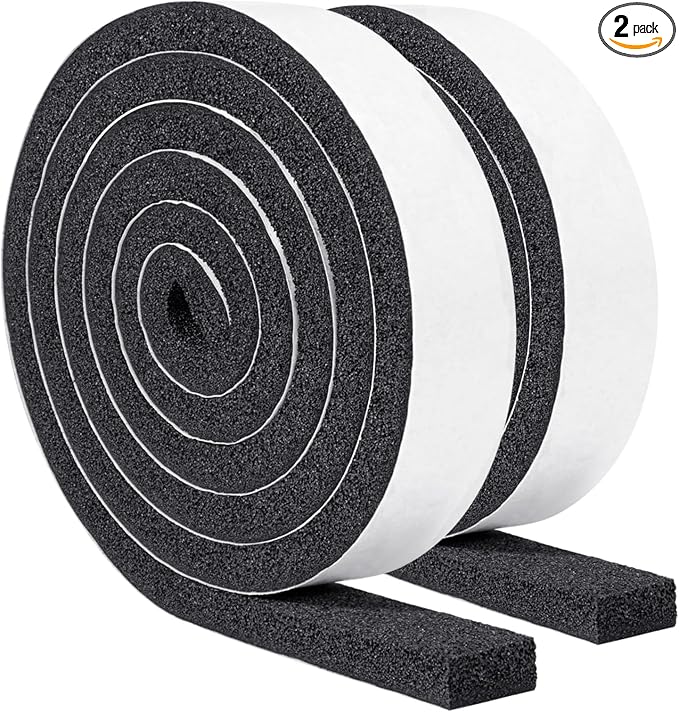 Yotache Maximum Compression Sponge 1" x1/2", Rubber Foam Strip Adhesive by yotache