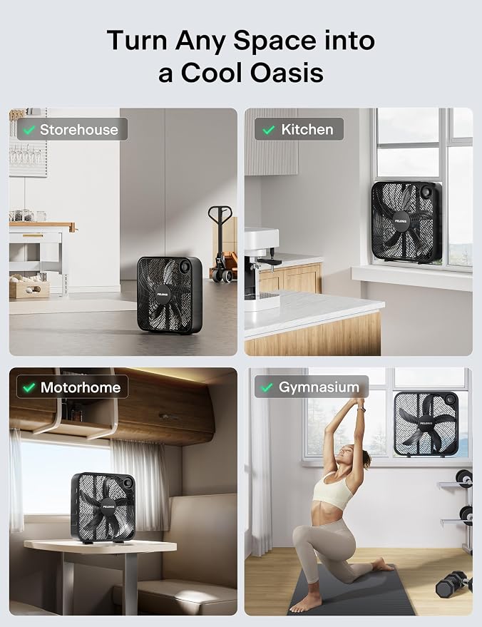 PELONIS 20 Inch Box Fan – 3 Speeds, Window Fans, Floor or Tabletop, Superior - Image 6