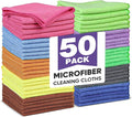 TEAWOO 10 Colors Microfiber Cleaning Cloths, 50 Pack Assorted Cleaning Rags by TEAWOO