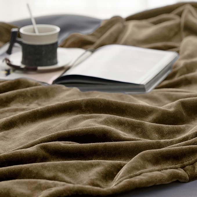 Bedsure GentleSoft Fleece Blankets Queen Size Camel - Bed Blanket Soft Lightweight Plush Fuzzy Cozy Luxury Microfiber, 90x90 inches