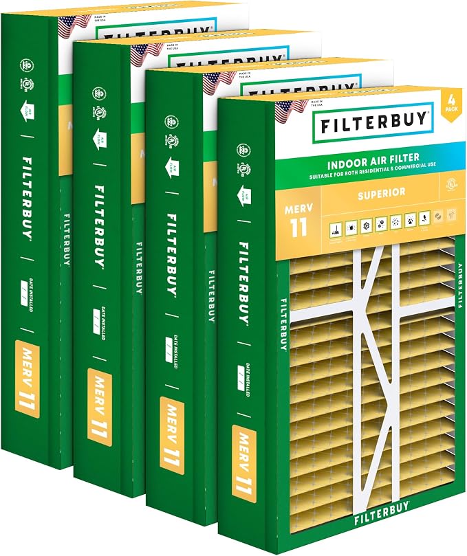 Filterbuy 17.5x27x5 Air Filter MERV 11 Superior Pet & Allergy Defense, Pleated by Filterbuy