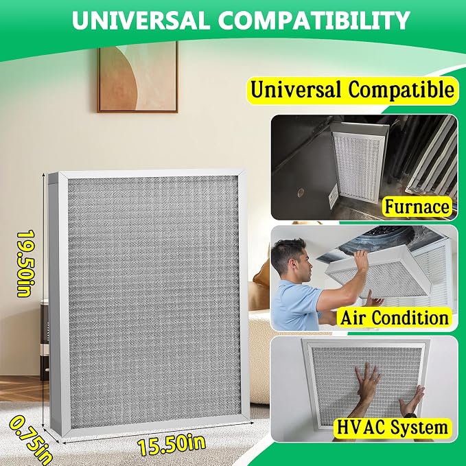 16×20×1 Air Filter MERV-11 | Washable Reusable Furnace Filter| 2-Pack | - Image 2