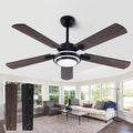 QUTWOB 52" Brushed Nickel Ceiling Fans, Farmhouse 5 Blades Ceiling Fans by QUTWOB