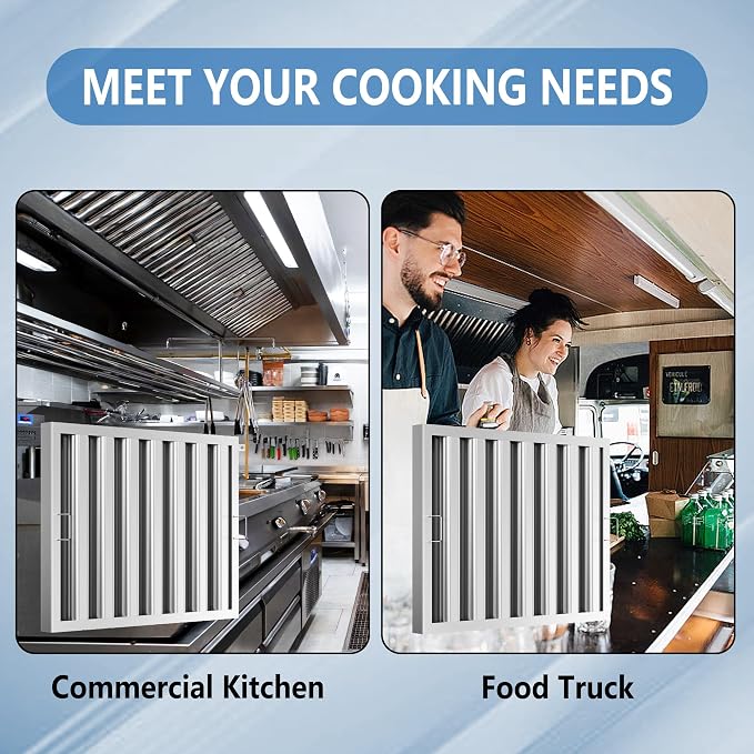 Stainless Steel Commercial Kitchen Hood Filter 24.5W x 19.5H Inch Range Hood - Image 6