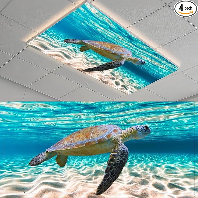 2 Pack Sea Turtle Fluorescent Light Cover by Unknown