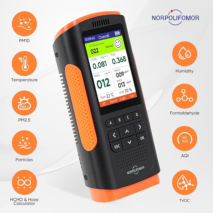 Real Time Air Quality Detector AQI Air Quality Monitor Indoor, Formaldehyde - Image 2
