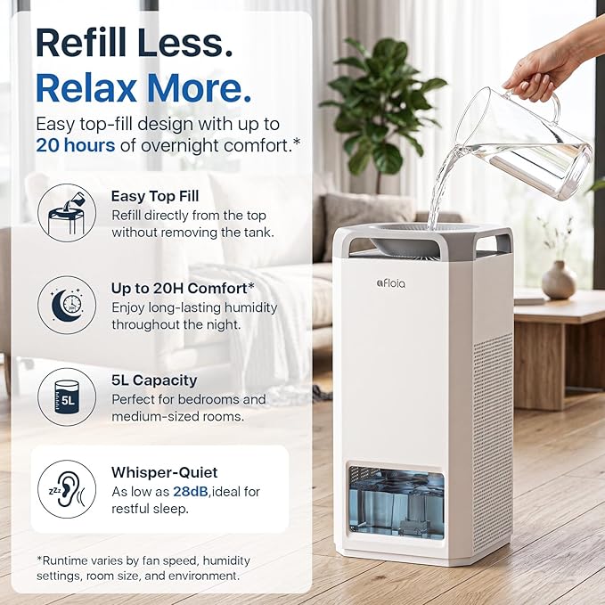 Afloia Humidifier for Bedroom & Large Room – Mist Free Evaporative Humidifier - Image 6