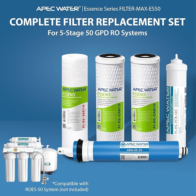 APEC Water Reverse Osmosis Filter Replacement Set, 5-Stage RO System Filters - Image 2