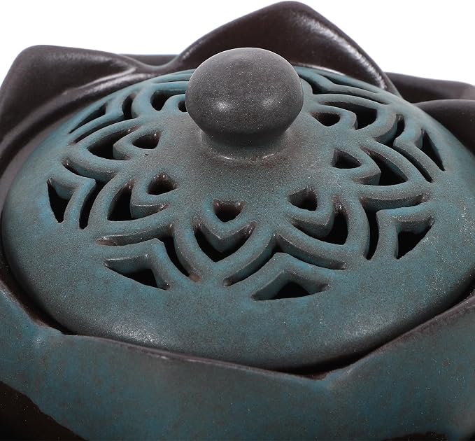 SHERCHPRY Ceramic Lotus Incense Burner - Image 3