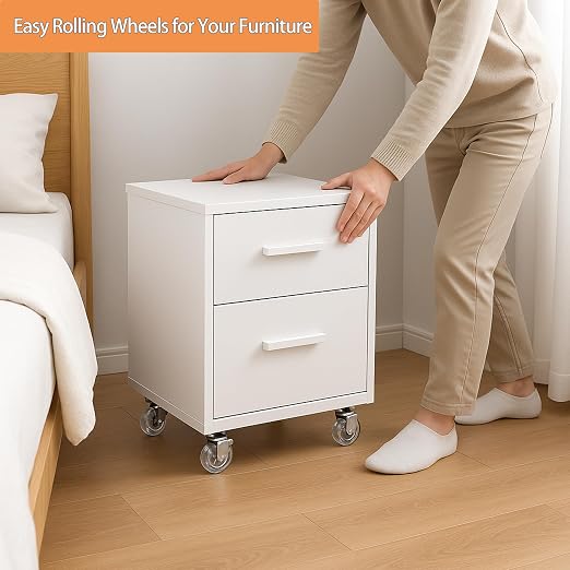 Caster Set of 4, Swivel Wheels for Furniture, 2 Inch Heavy Duty 500LBS Crystal - Image 5