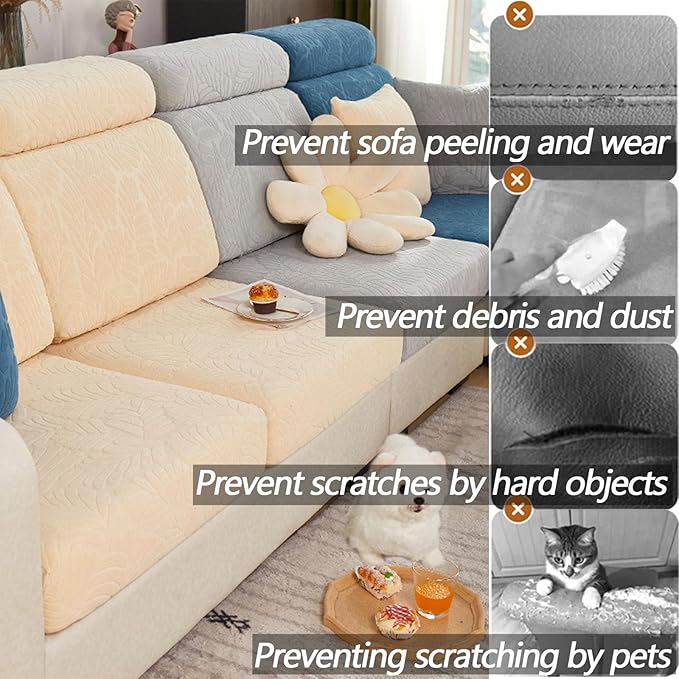 Soothing Home Sofa Covers, Sofa Hero Covers, Wear-Resistant Universal Couch Covers Washable Stretch Sectional Couch Cushion Covers (Orange,Large Single Seat Cover)